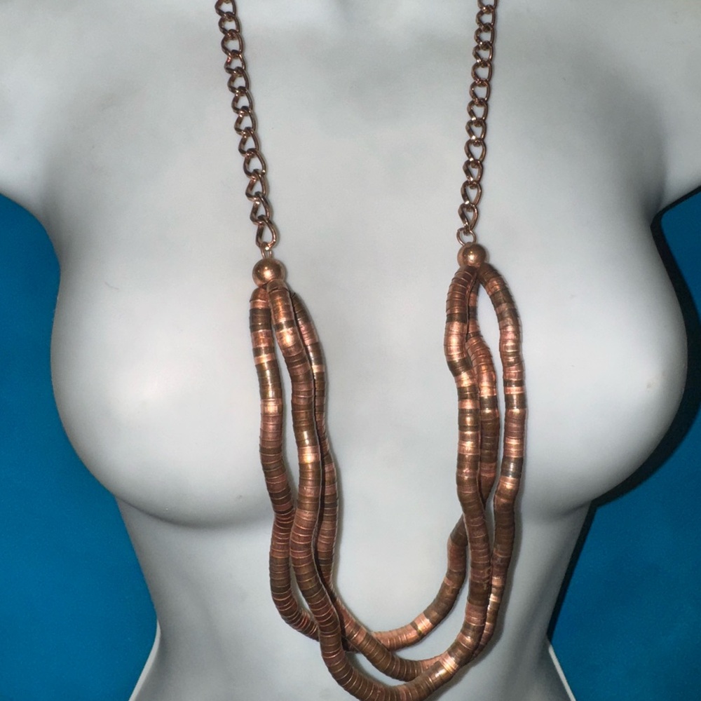 Brown Layered Necklace with Organic Flowing Design